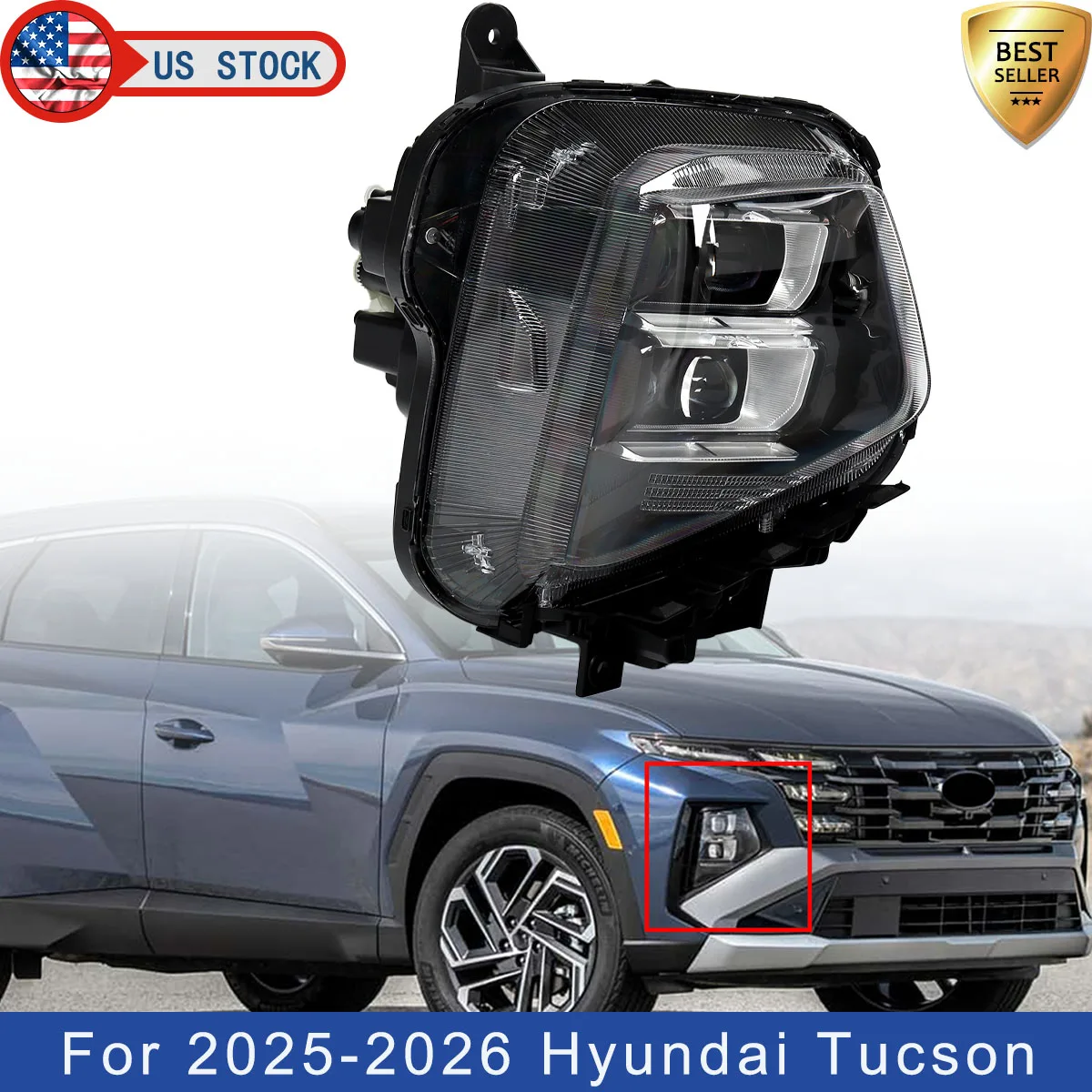 

Фара в сборе для Hyundai Tucson 2025-2026, светодиодная, с адаптивной системой дальнего света, 92102-CW7000