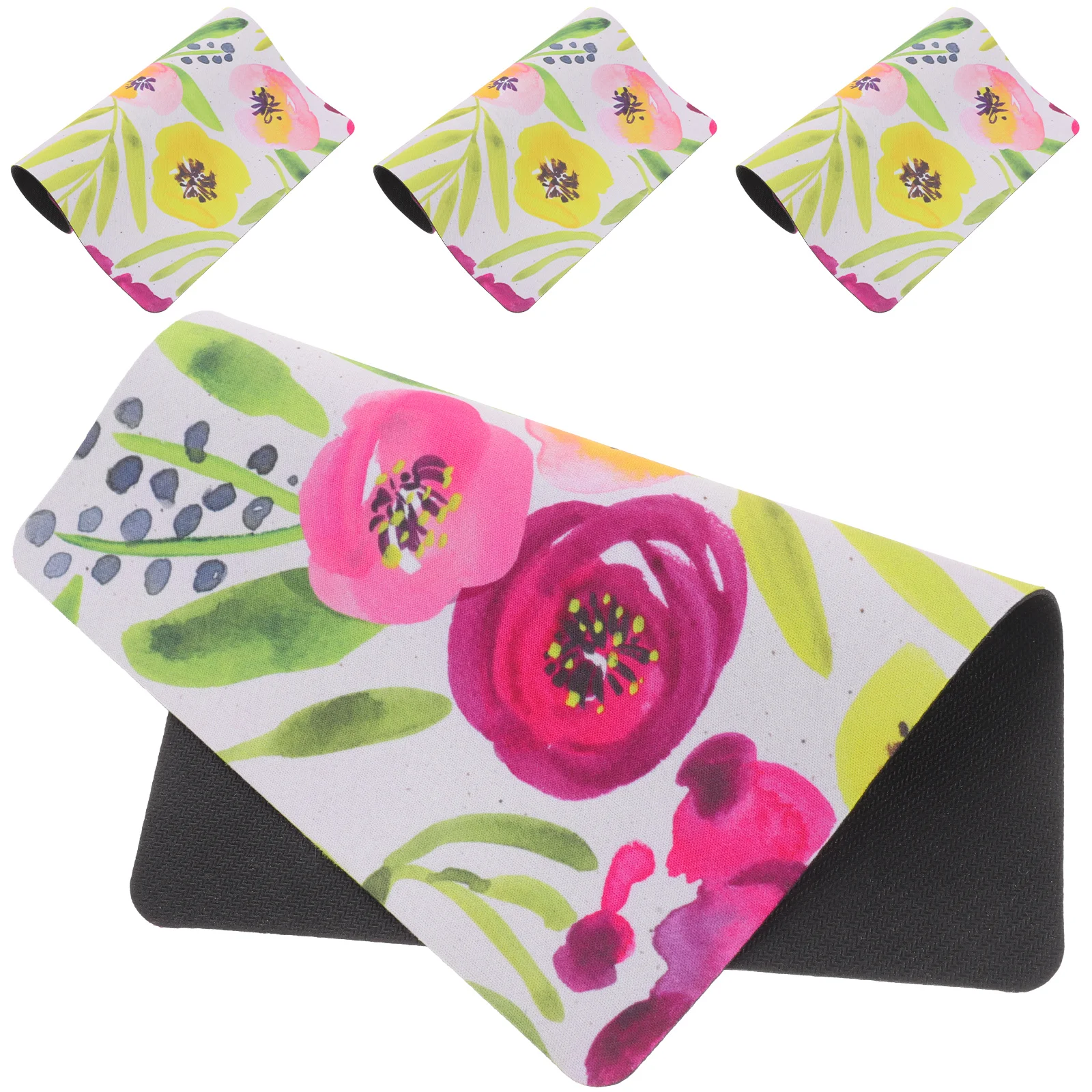 

4 Pcs Mouse Pad for Gaming Floral Laptop Computer Non-slip Anti-slip Rubber Accessories