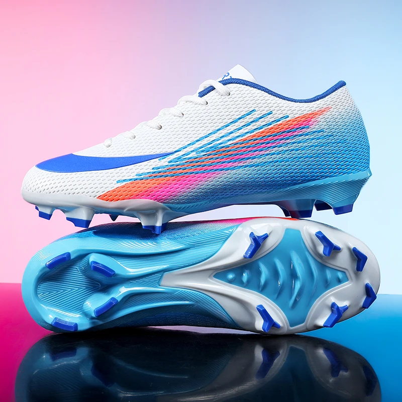 New Men Football Boots Soccer Cleats FG Non-Slip Training Shoes Soccer Shoes Long Spikes Match Ultralight Outdoor Drop Shipping