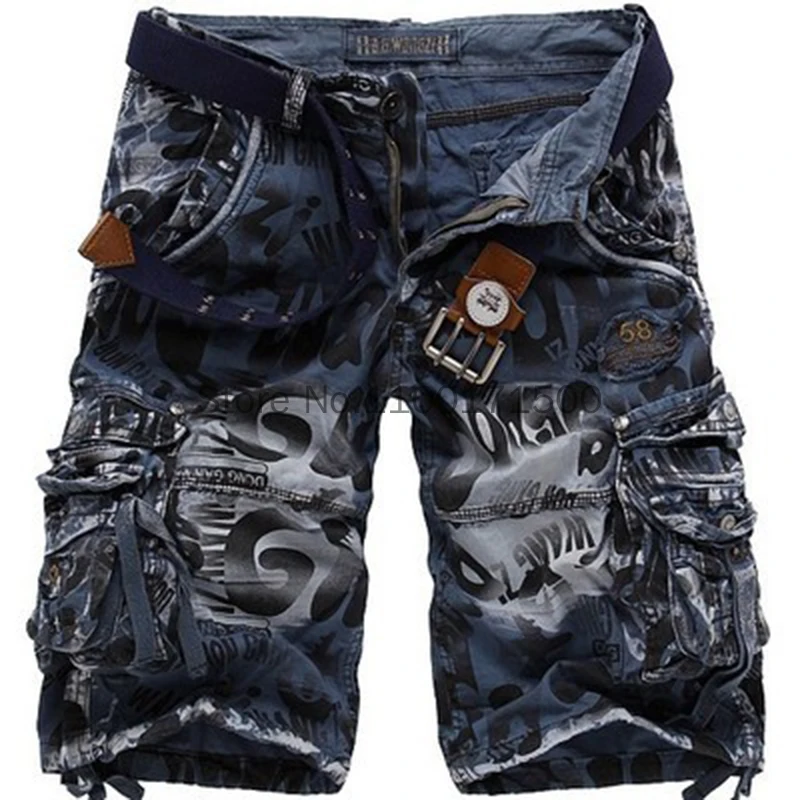 New Loose Pants Multiple Pockets Men's Camouflage Cargo Shorts no belt- High Quality - Fashion Men's Shorts Aliexpres Smonopoly