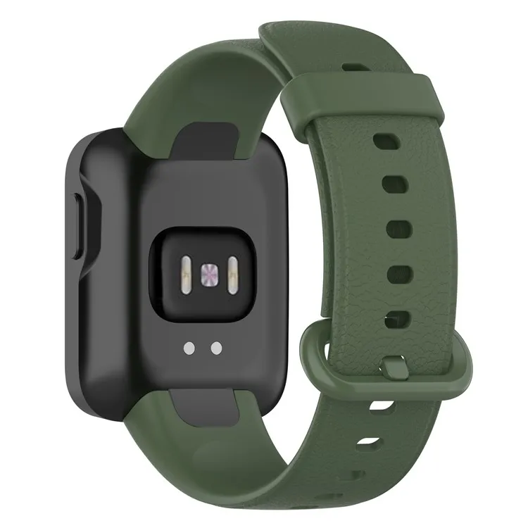 

For Xiaomi Redmi Watch Soft Silicone Watch Band Litchi Texture Replacement Wristband Strap Accessories - Midnight Green
