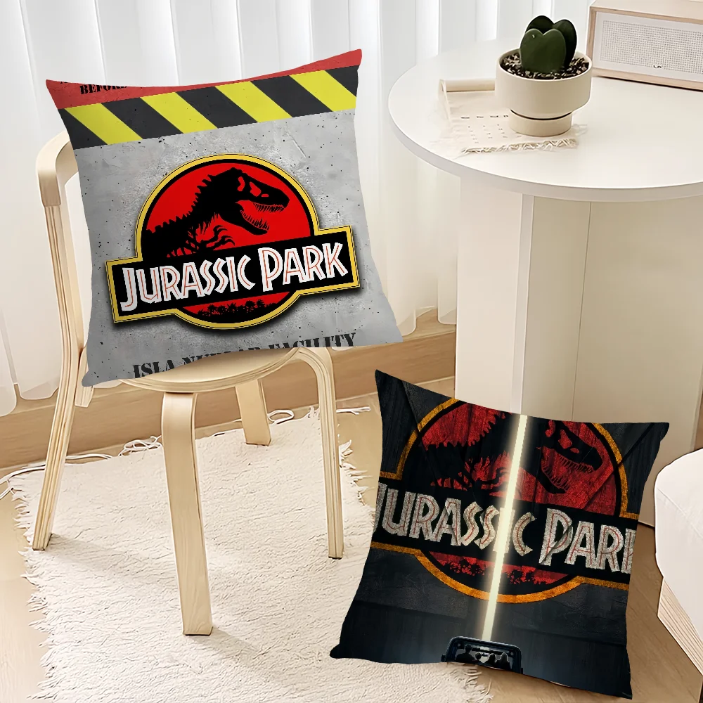 Movie J-Jurassic Parks Dinosaur World Pillow Case Sofa Decorative Home Double-sided Printing Short Plush Cushion Cover