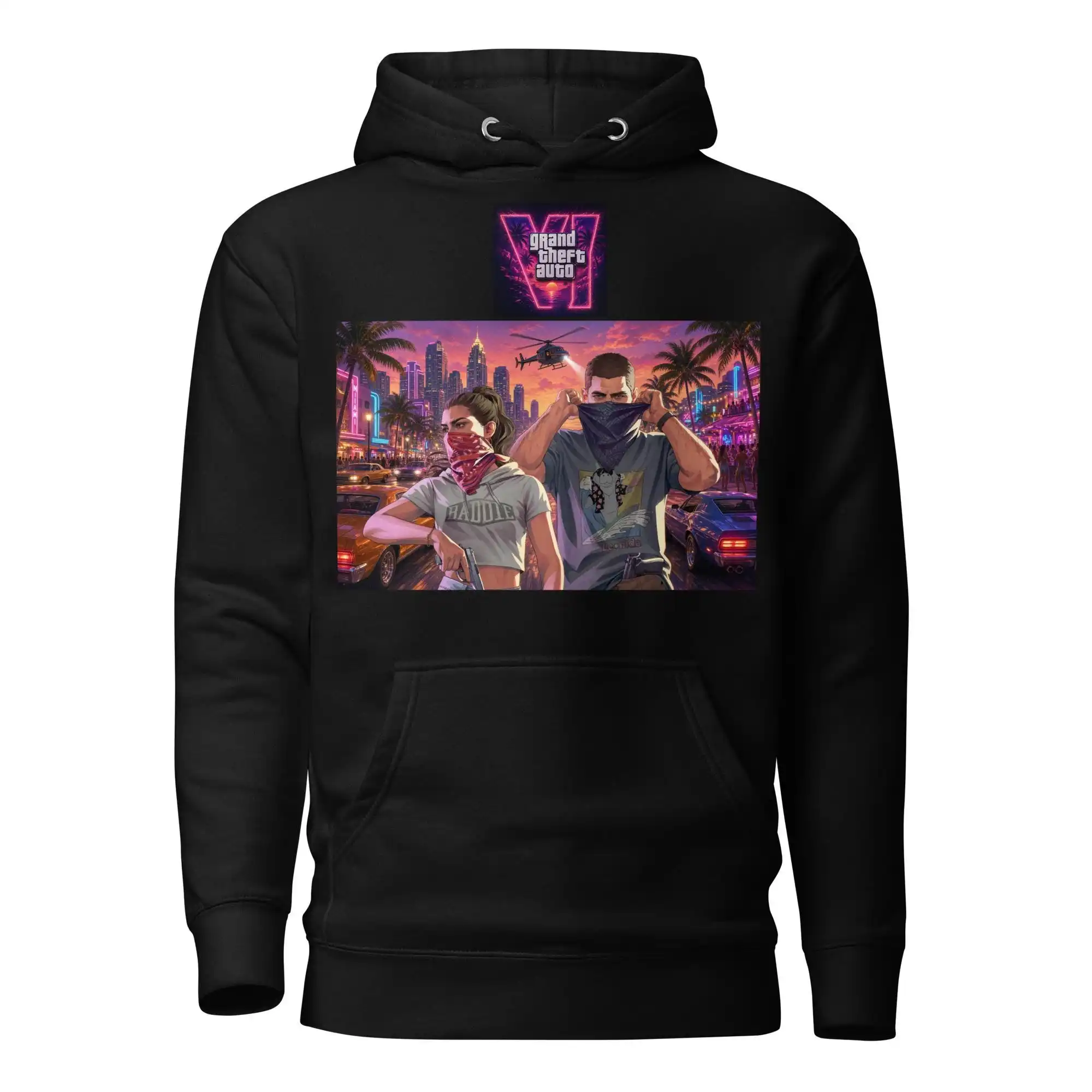 GTA VI Grand Theft Auto 6 Hoodie Vice City Game Graphic Print Hooded Sweatshirt Unisex Gamer Pullover Tops