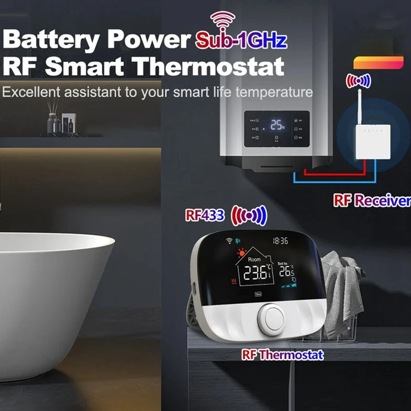 Top Deals Tuya Smart Wifi Wireless Thermostat For Gas Boiler Heating Battery RF 433MHZ Thermostat Temperature Controller Alexa