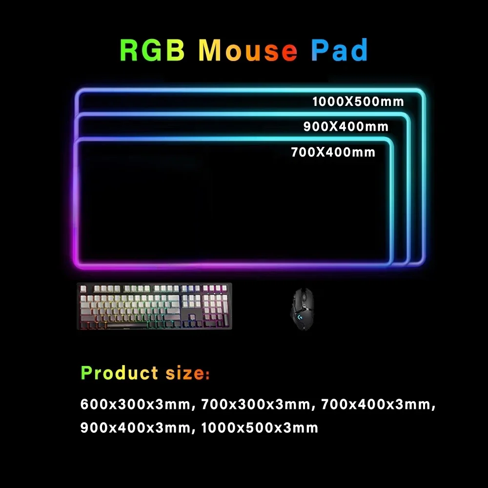 Rap Friday Night FunkinES game Mouse Pad CS-GO anime character luminous super large RGB office game competitive keyboard pad