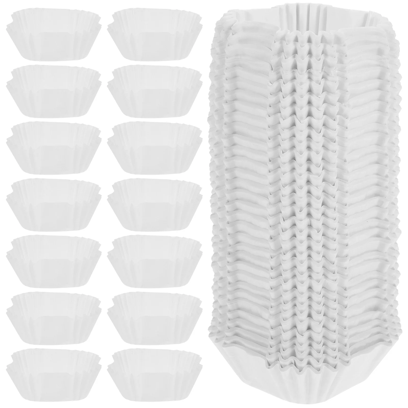 

1000 Pcs Decorate Square Cake Baking Paper Tray 1000pcs (white) Mother Stand Cup Log Pulp Cupcake Holder