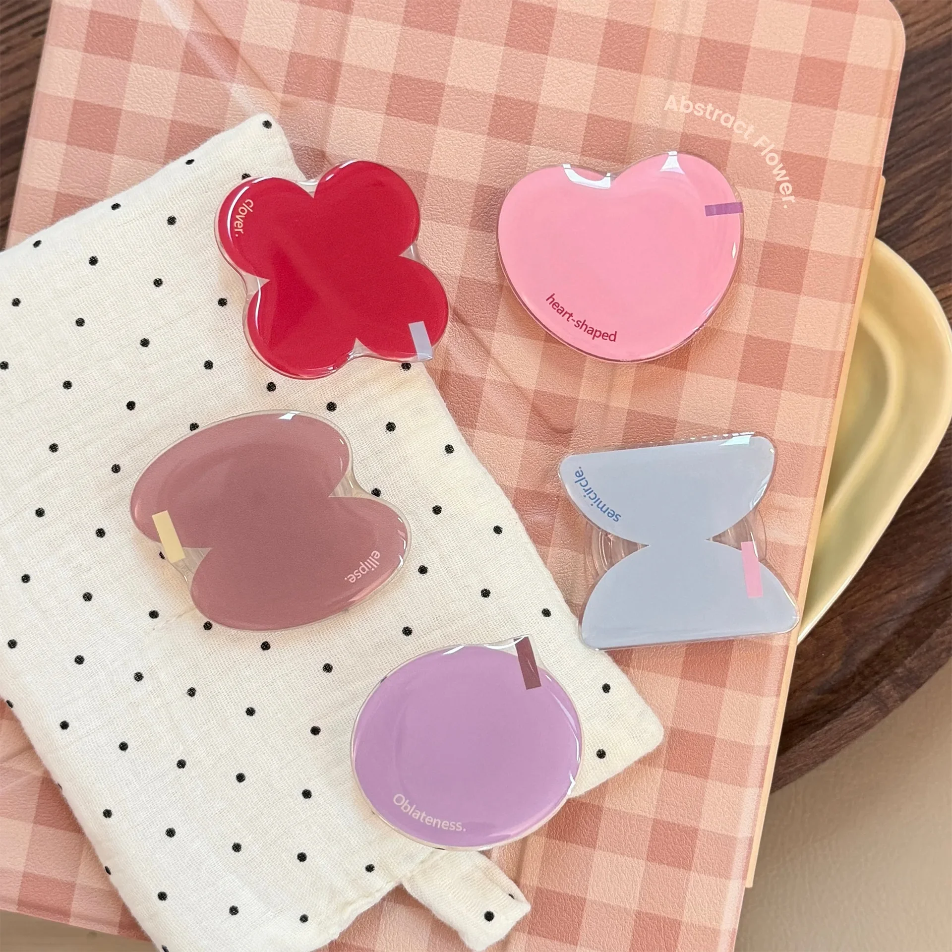 Irregular Geometry Drop Glue Phone Holder Korean Solid Colors Finger Grip Tok Bracket For iPhone Samsung Universal Folding Stand