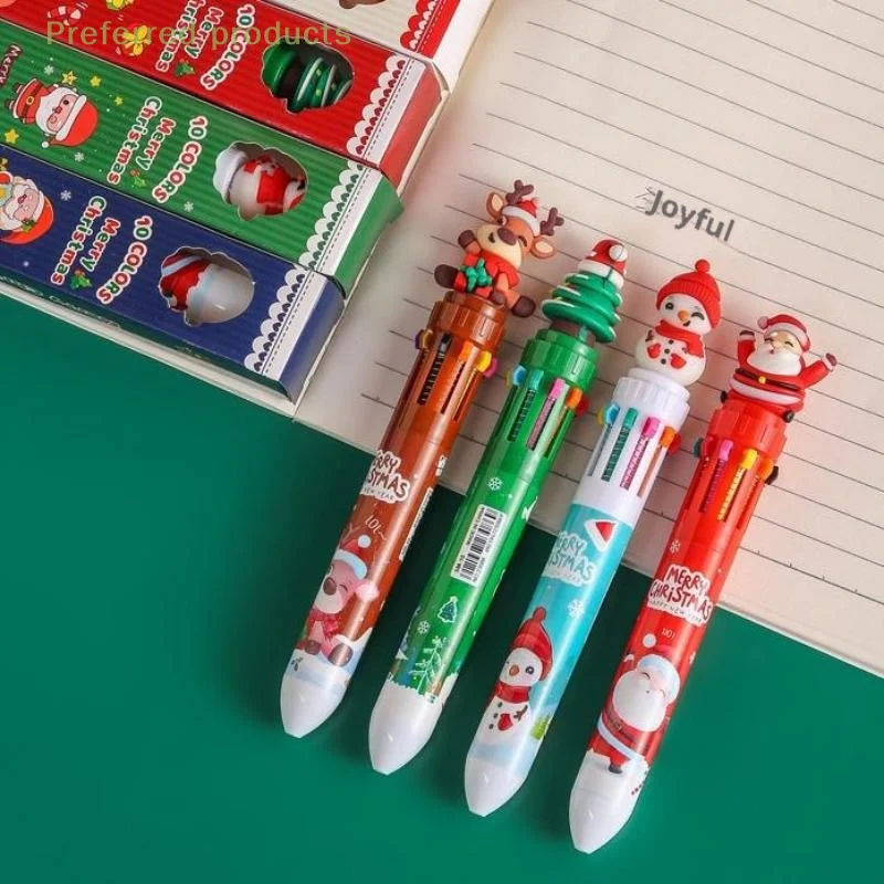 

2Boxs Cute Cartoon Ten Color Ballpoint Pen Creative Color Hand Account Press Pen Student Christmas Stationery Supplies Gifts