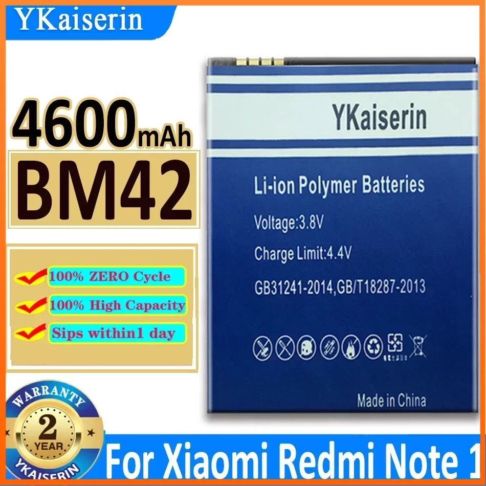 Original YKaiserin Battery BM42 For Xiaomi Mi Redmi Note 1 For Redmi Note Large Capacity Mobile Phone bateria + Free Tools