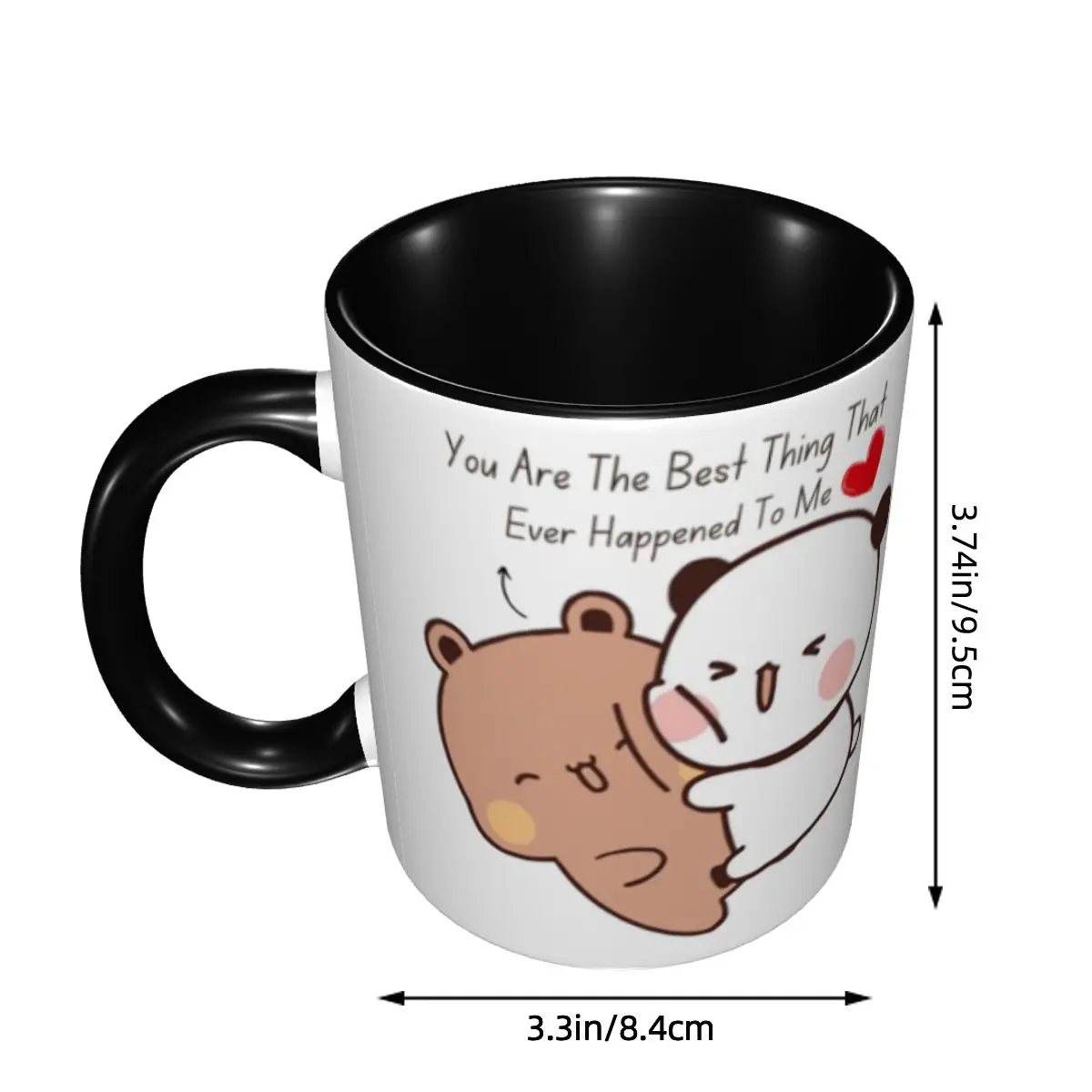 Bubu Dudu Panda And Brownie Bear Couple Mugs Custom Coffee Ceramic Mug Cup Creative Gift