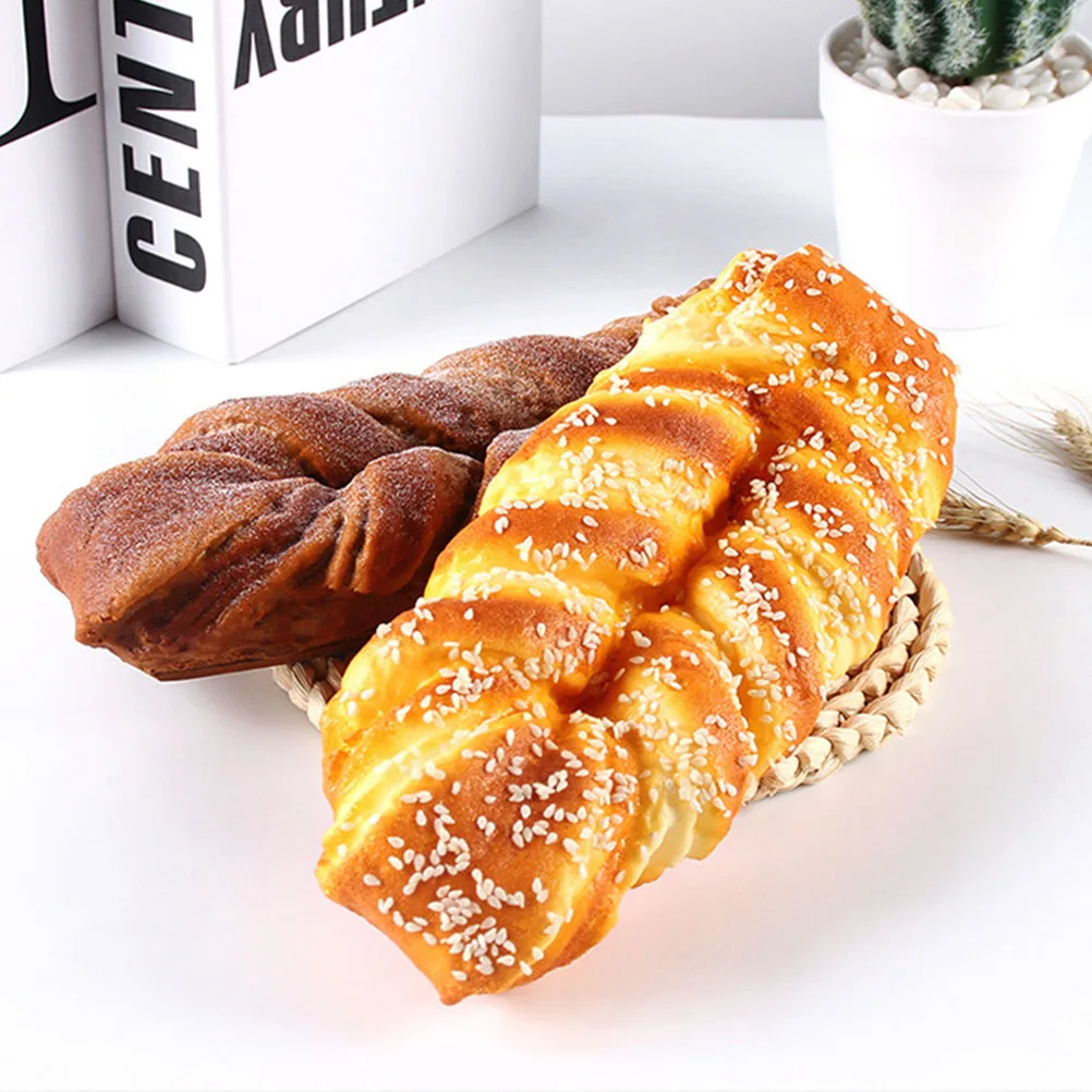 

2pcs Simulated Bread Props Premium PU Fake Bread nament Home Decor Photography Display Decoration Desktop Educational