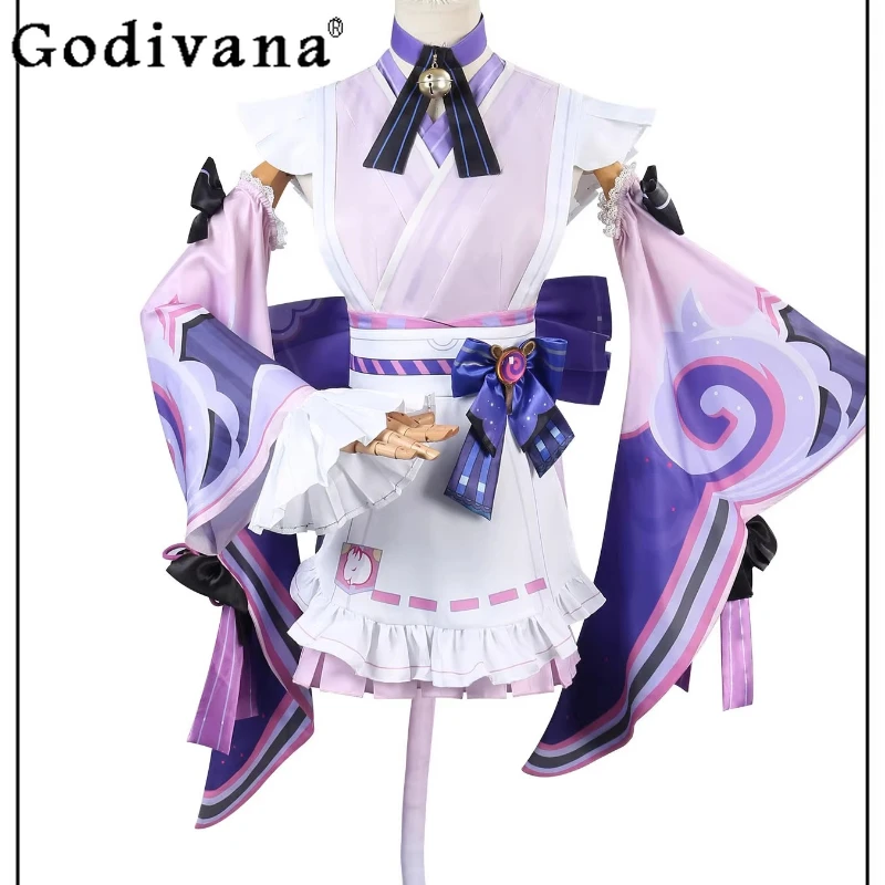 Full Set Purple Dress for Women Uniform Outfits Cosplay Costume Carnival Halloween Anime Dress with Wig & Props