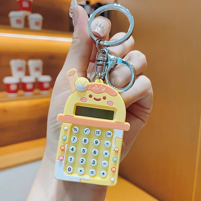 1pc Calculator Keychain Mini Portable Calculator With Creative Cute Keychain 8-Digit Display Pocket Calculator Keychain