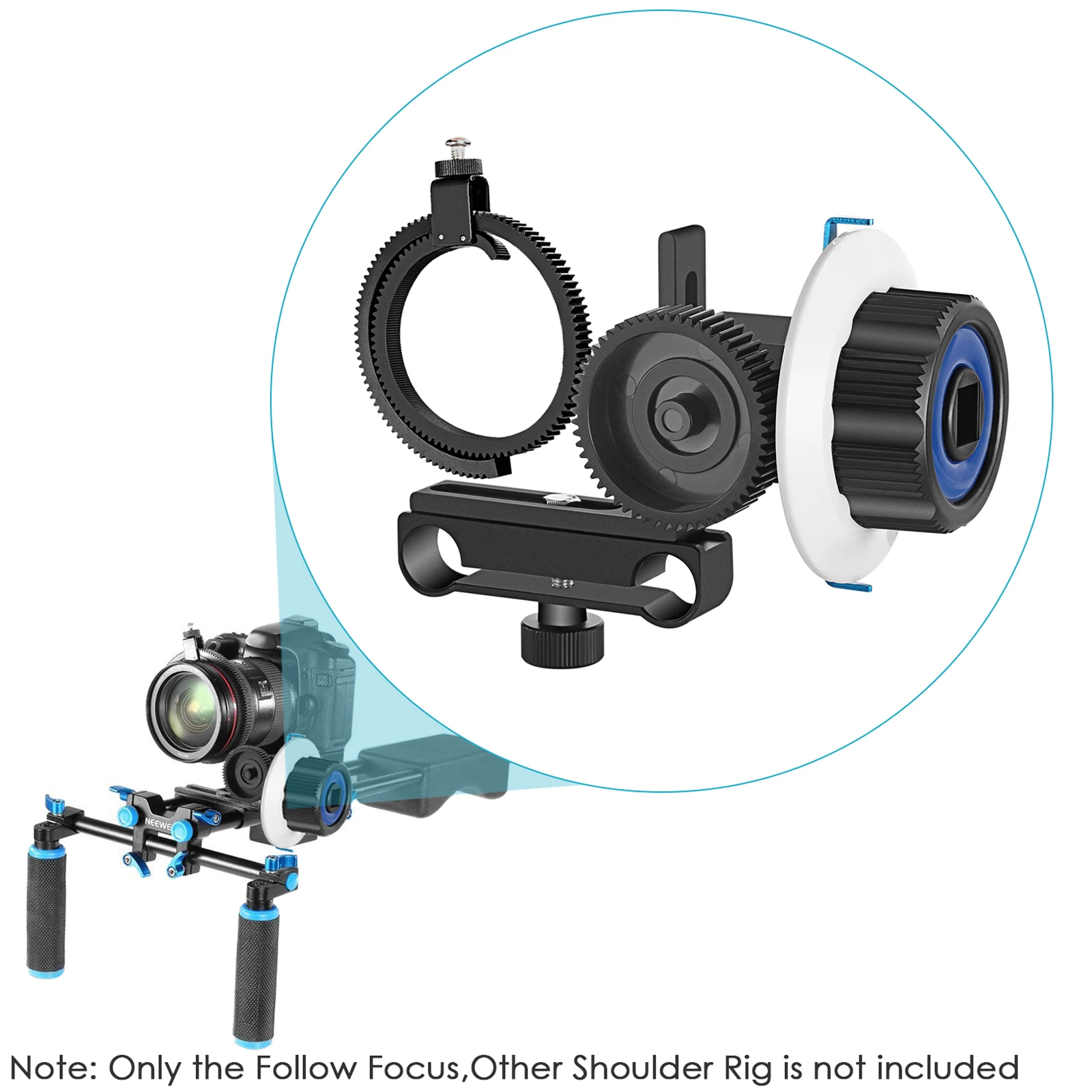 Neewer Follow Focus с ремнем с кольцом передач для Canon Nikon Sony и других зеркальных камер, видеокамер DV, видеоподходит для стержневой пленочной системы 15 мм