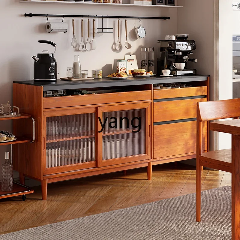 CX solid wood rock slab dining side cabinet integrated against the wall kitchen dining cabinet locker tea cabinet