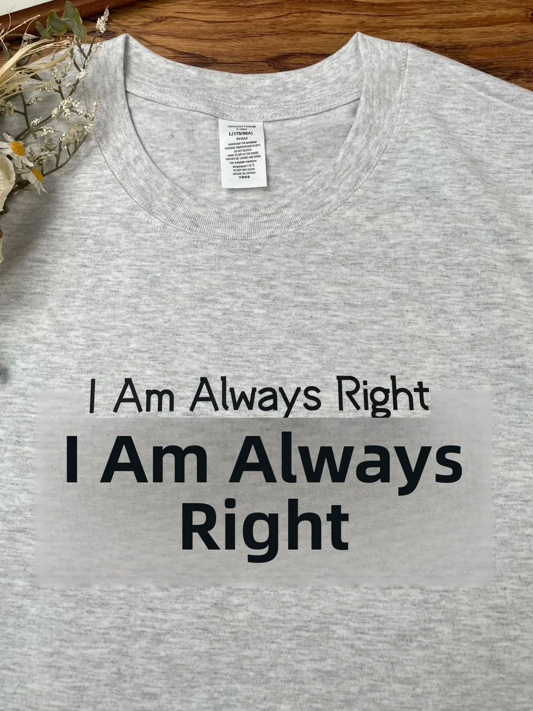Heavyweight Long Sleeve T-Shirt Funny Cantonese Joke Text Autumn Winter Style Unisex Cotton American Style Printed round Neck