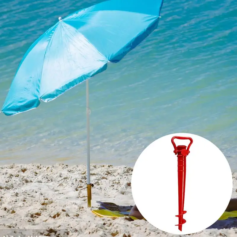 Beach Umbrella Sand Screw Colorful Outdoor Umbrellas Base Heavy Duty Beach Umbrellas For Sand Base Umbrella Holder Stand Sun