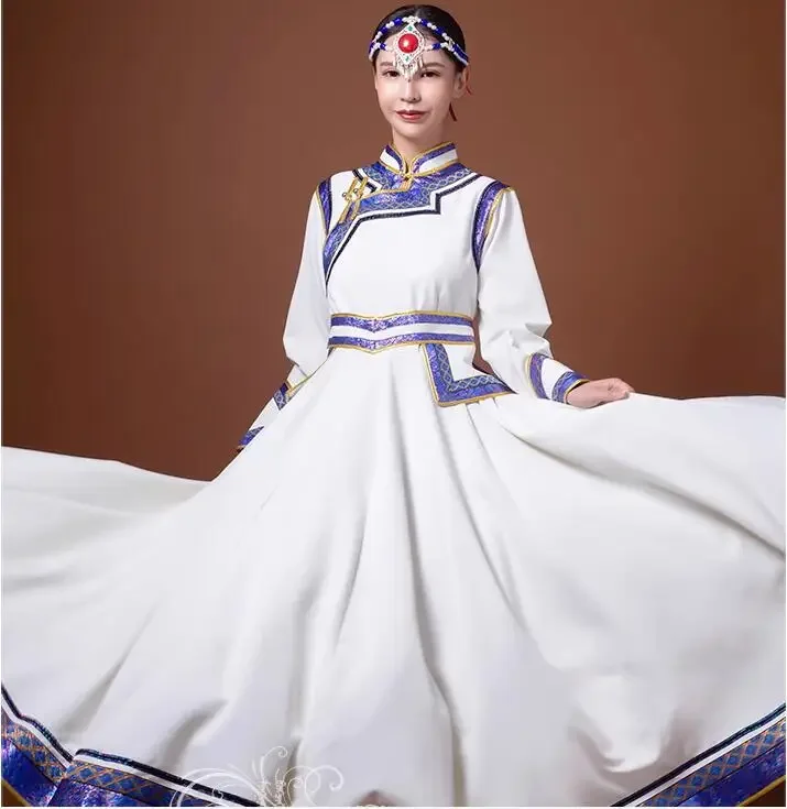 Robe mongol, roupas étnicas de minoria, saia de dança mongol adulta