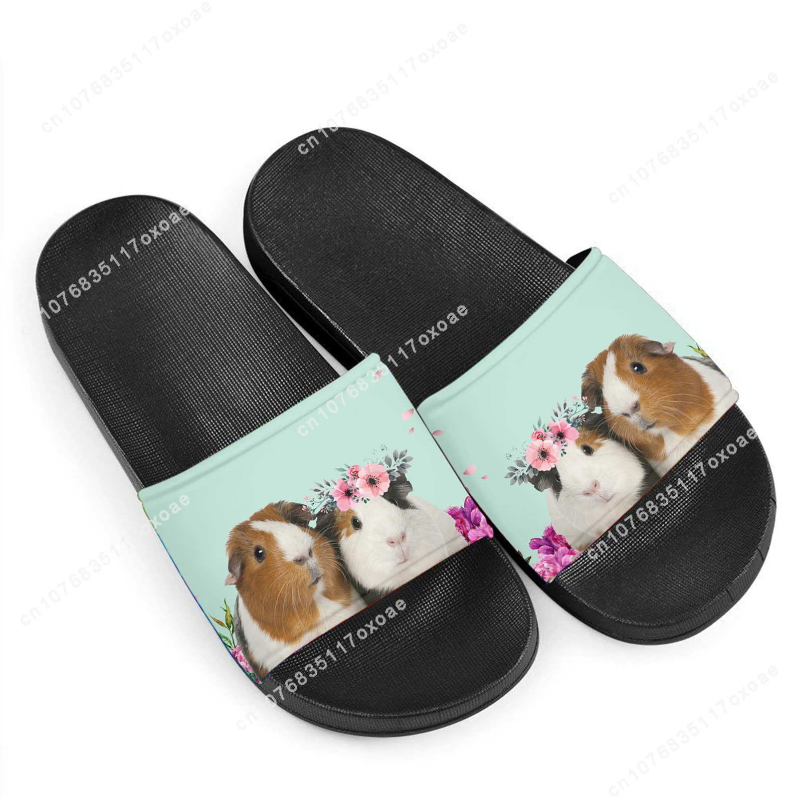 Sandals Female Guinea Pig Design Casual Flat Beach Slippers Comfortable Light Soft Bottom Shower Slides Adult Child Home Shoes