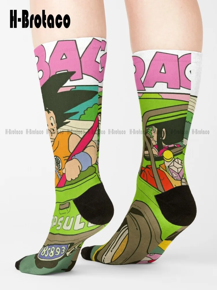 

Capsule Corp Retro Socks For Boys Ladies Sports Custom Gift Harajuku Retro Cartoon Teen Youth Socks 360° Digital Print Casual