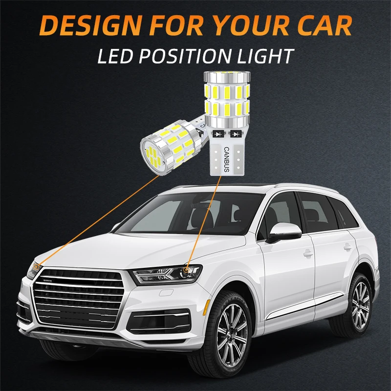 JIACHI 100 قطعة W5W 194 168 لا خطأ T10 Led Canbus لمبات مصباح 12-24 فولت 3014 30SMD لملحقات السيارات وقوف السيارات الضوء أزرق أحمر أصفر