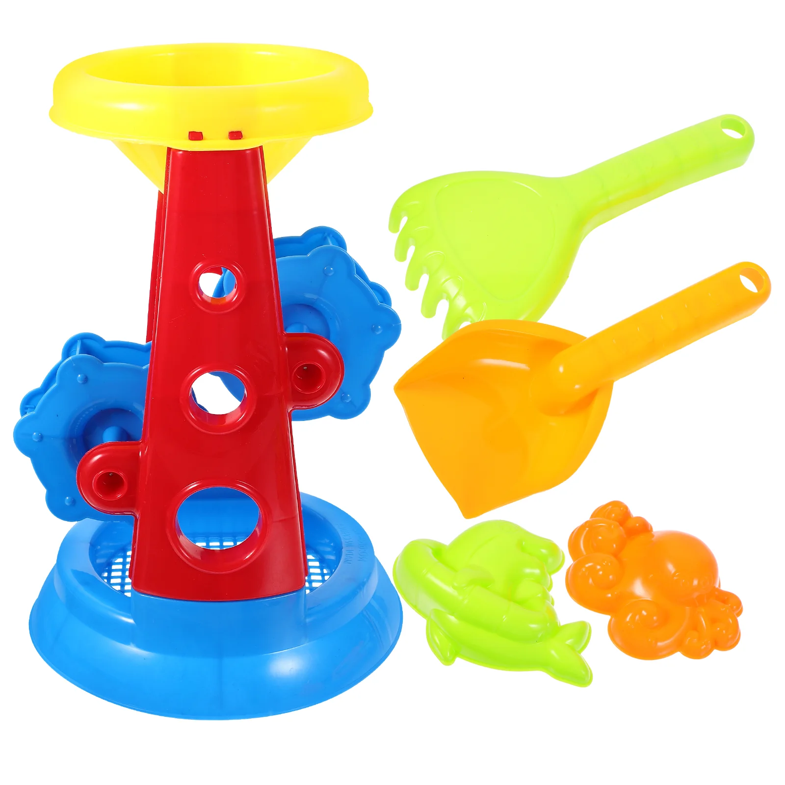 

5 PCS Beach Toys Waterwheel Sand Clock Kids Playing Bucket Child Toddler