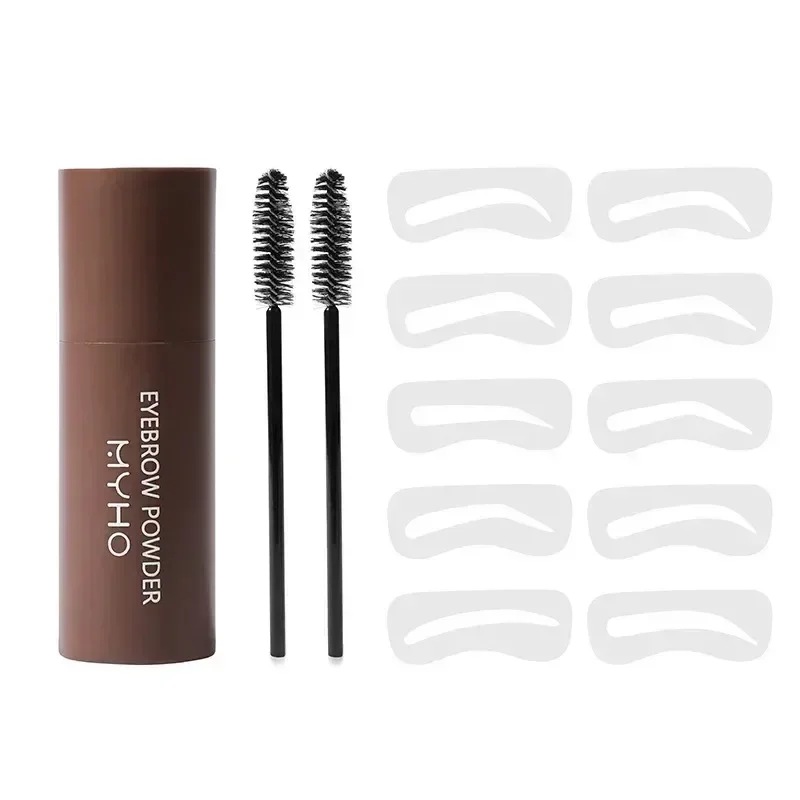 ใหม่ Professional Eyebrow Powder Stamp Shaping Kit แปรงแต่งหน้าสีคิ้วดินสอเขียนคิ้ว Eye Brows Stencil