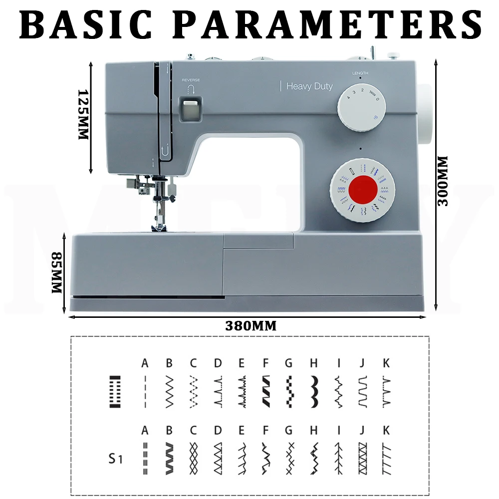 

Heavy Duty 4423 High Speed Sewing Machine with Accessory Kit | Strong Motor With Enhanced Piercing Power, 1-step Buttonhole 220V