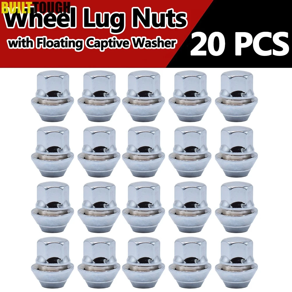 20Pcs Alloy Wheel Nuts For Ford Focus MK1 MK2 MK3 ST RS M12 X 1.5 19MM Bolt Lug Stud Tyre Whorl Nut With Floating Captive Washer