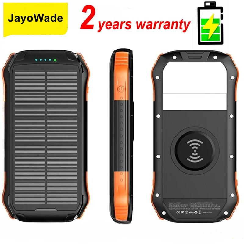 

JayoWade 16000 мАч солнечное зарядное устройство быстрое беспроводное зарядное устройство для iPhone Samsung Huawei Xiaomi 18 Вт PD двухсторонняя быстрая зарядка Powerbank