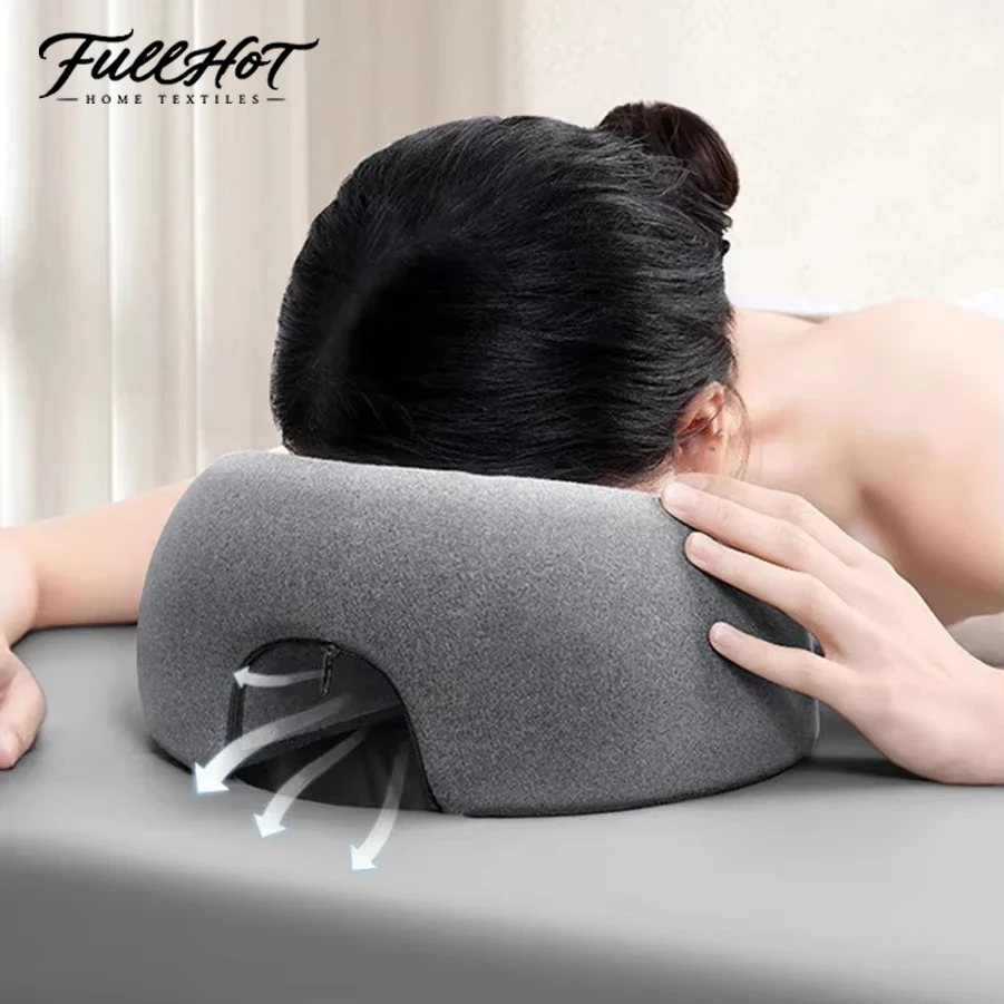 FULLHOT Memory Foam Face Down Prone Pillow, Ergonomic Resting Comfort, Home Massage Headrest & Beauty Salon Head Support Cushion