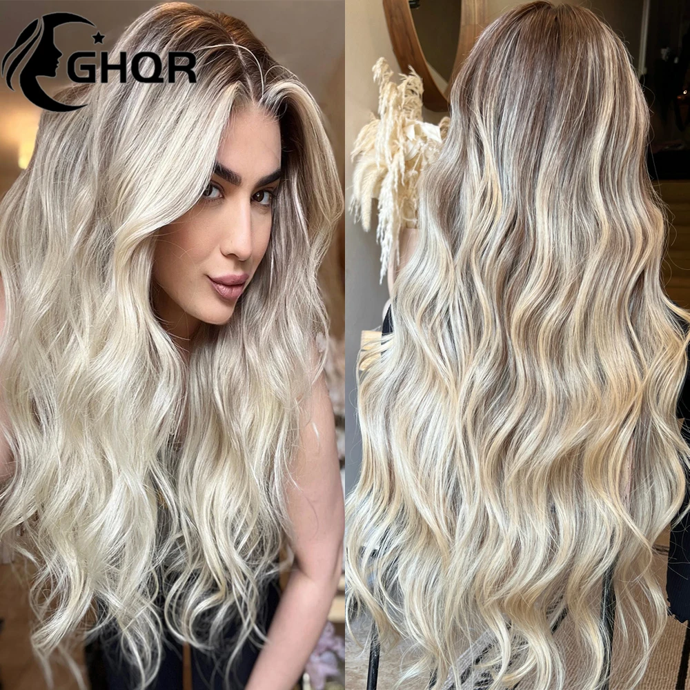 Highlight Human Hair Full Lace Wig Ash Blonde 613 lace frontal wig 13x6 Brazillian 360 Hd Transparent Lace Wigs For Women