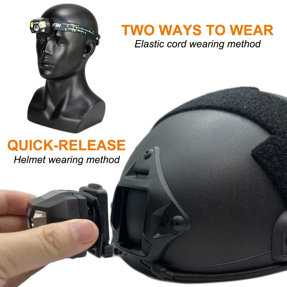 Tactical Helmet Light NVG Mounted Signal Lamp Headlamp USB Charging Waterproof for FAST MICH Helmet Hunting Accessories