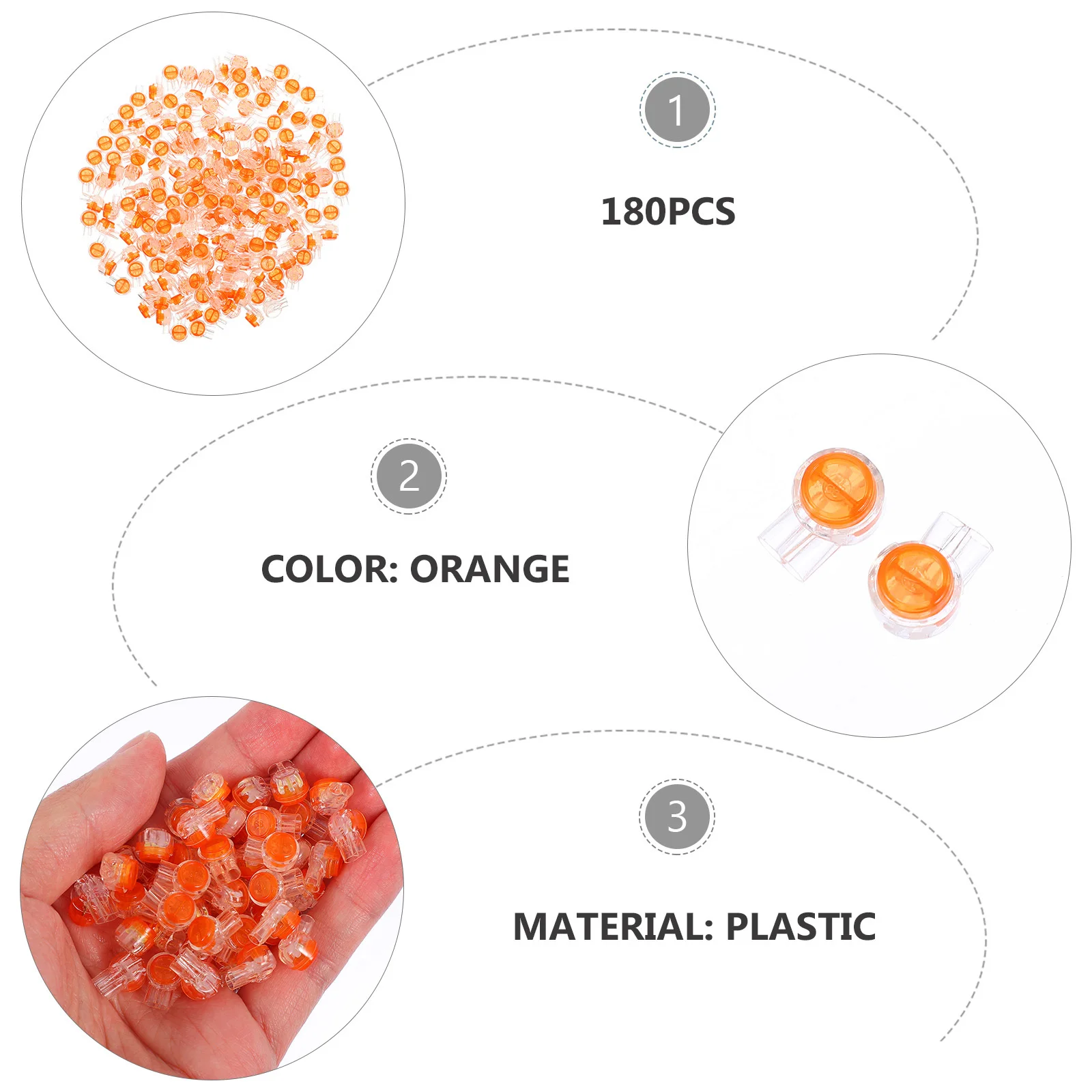 

180pcs K1 Connection Terminal Nickel Plated Copper Single Bayonet Insulated Splice Connector For Network Cable Ethernet