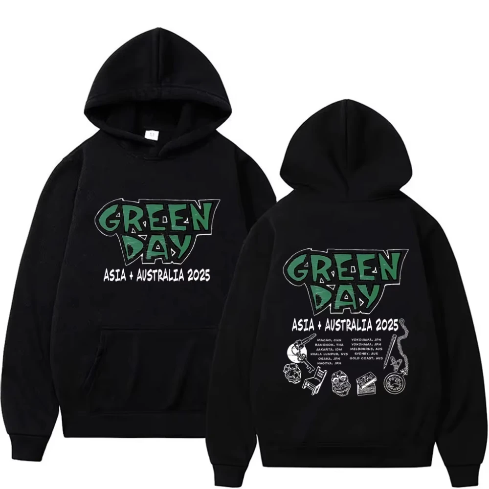 Sudadera con Capucha Limitada de la Banda Punk Green Day Asia Australia 2026, Ropa para Hombre, Moda Gótica Rock, Sudadera Extra Grande para Hombre, Sudadera Vintage para Mujer