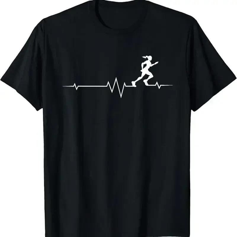 Camiseta Runner Heartbeat para correr, para mujer, talla grande S