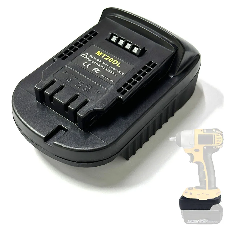 MT20DL Akku-Adapter, kompatibel mit 18-V-Lithium-Akku von Makita, umwandelbar in den Einsatz in 18-V-20-V-Lithium-Akkus von Dewalt