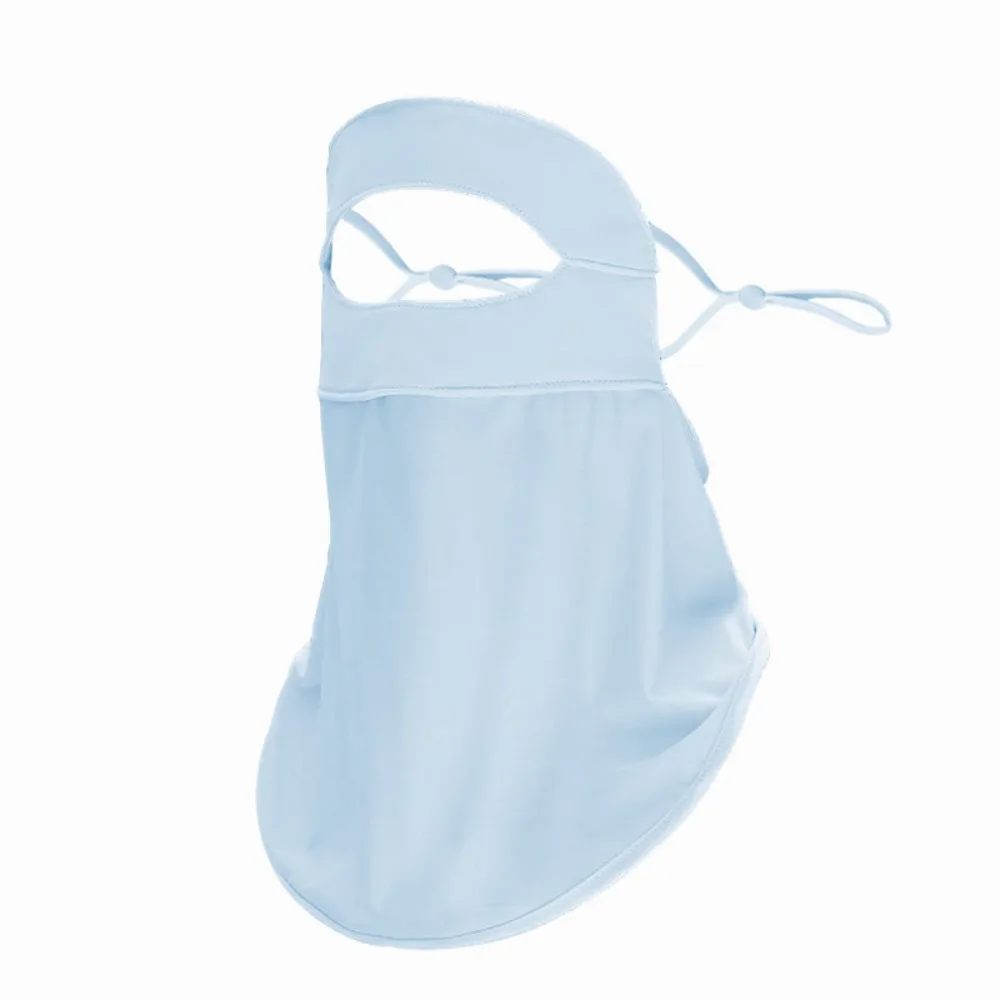 Sombrilla de verano, velo protector solar de cara completa UPF 50+, Anti UV, cubierta facial de seda helada, transpirable, cubierta envolvente para el cuello para exteriores, ciclismo