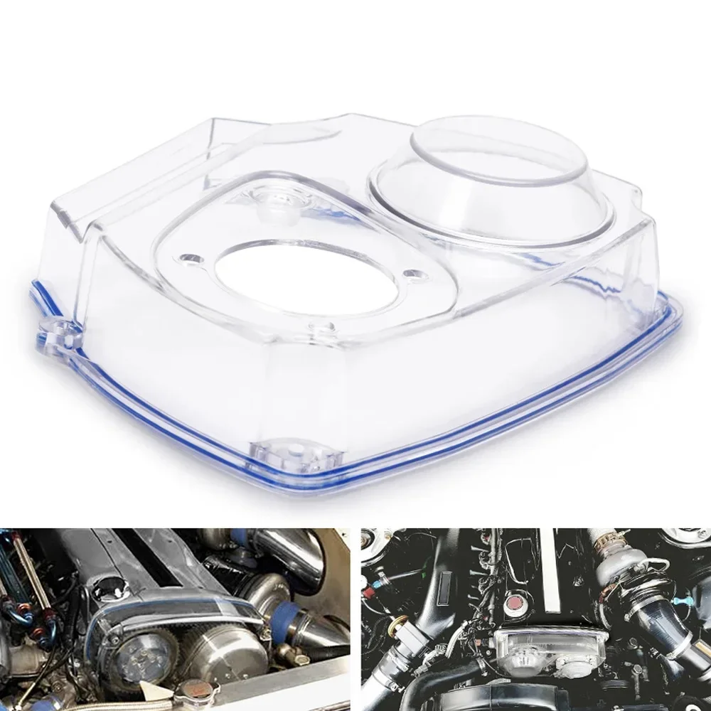 Car Cam Gear Timing Belt Cover Tranparent Clear PVC Car Turbo Cam Pulley Cover For NISSAN Skyline R32 R33 GTS RB25DET Auto Parts