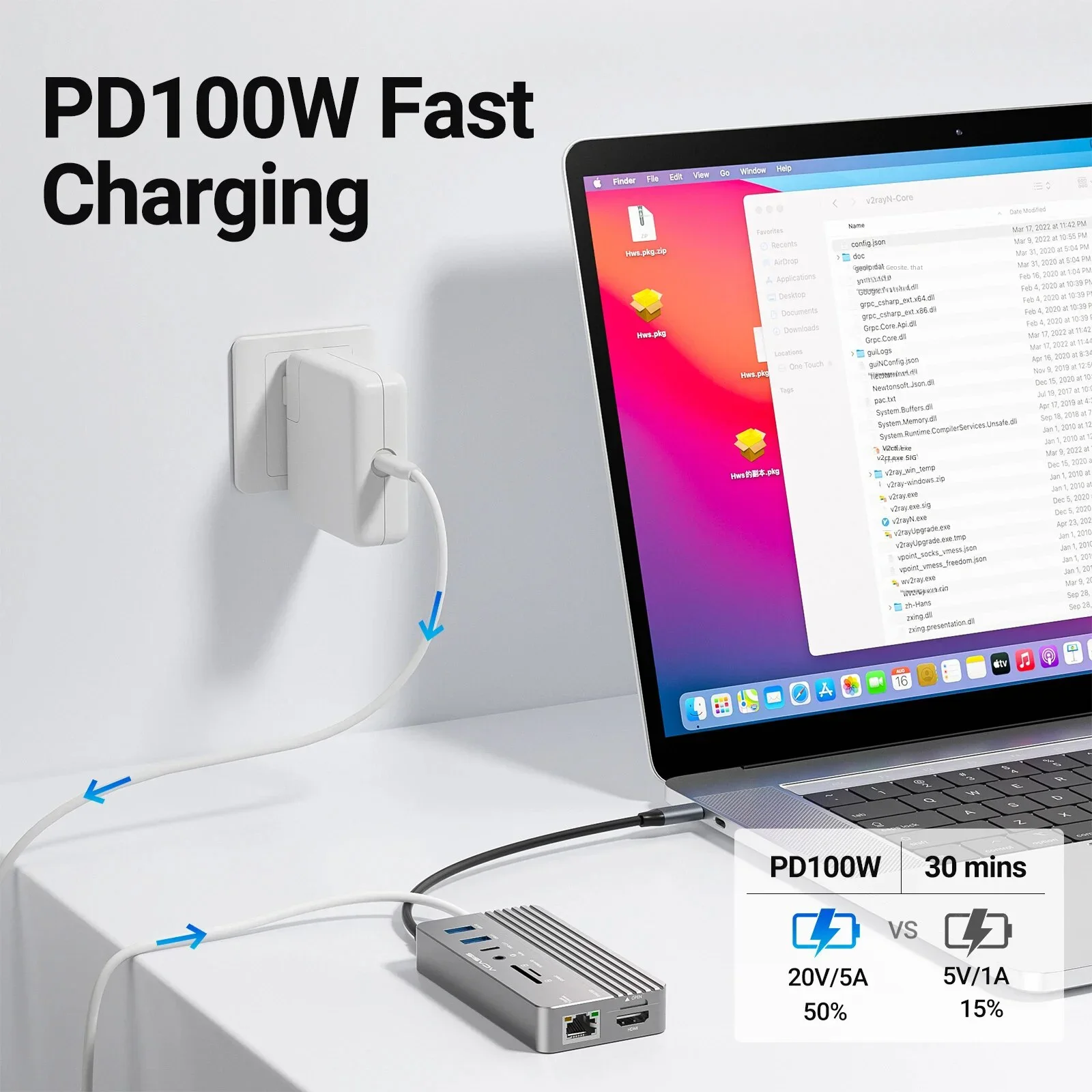 ACASIS USB C Hub 10 Gbps 10 In 1 Dock Station Type-C To HDMI & SSD Case USB Splitter PD  100W For Laptop