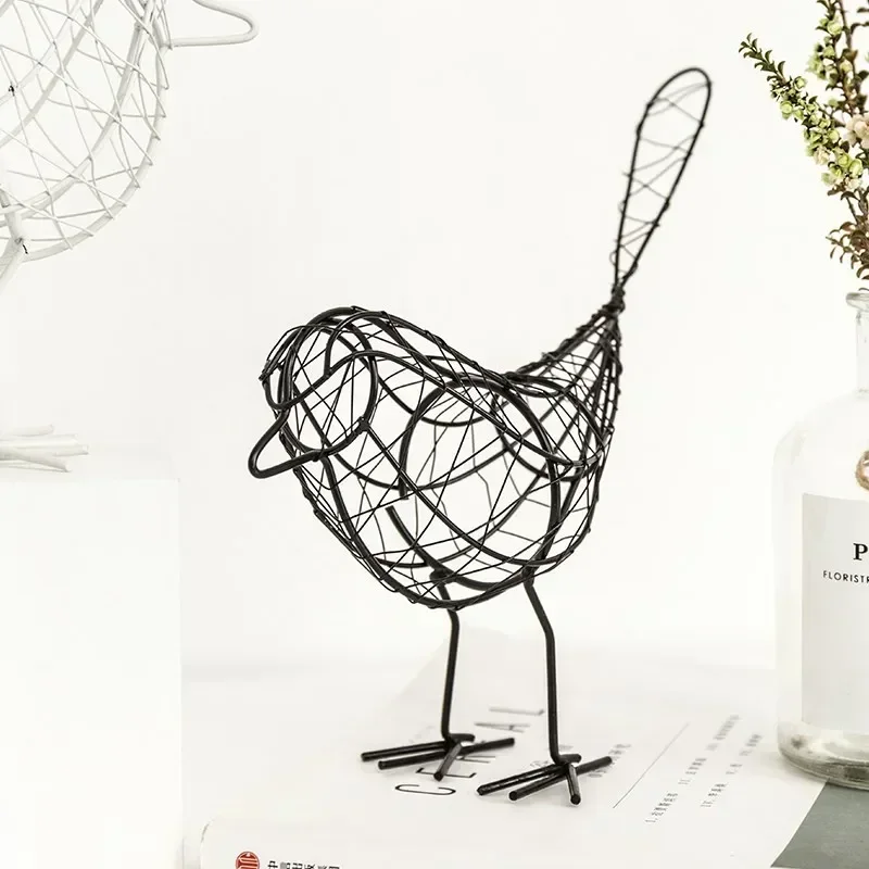 Home Decoration Creative Gift Souvenirs Room Decor Figurines Abstract Miniatures Vintage Animal Iron Bird
