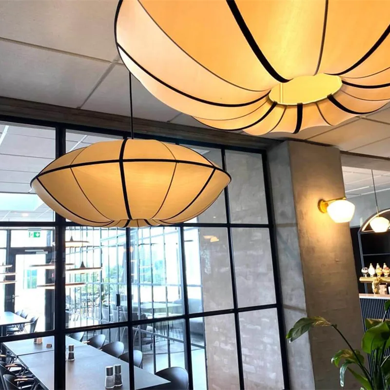 

Classic Ufo Pendant Light Large Chinese Lantern Creative Fabric Lampshade Restaurant Bedroom Living Room Kitchen Island Lights
