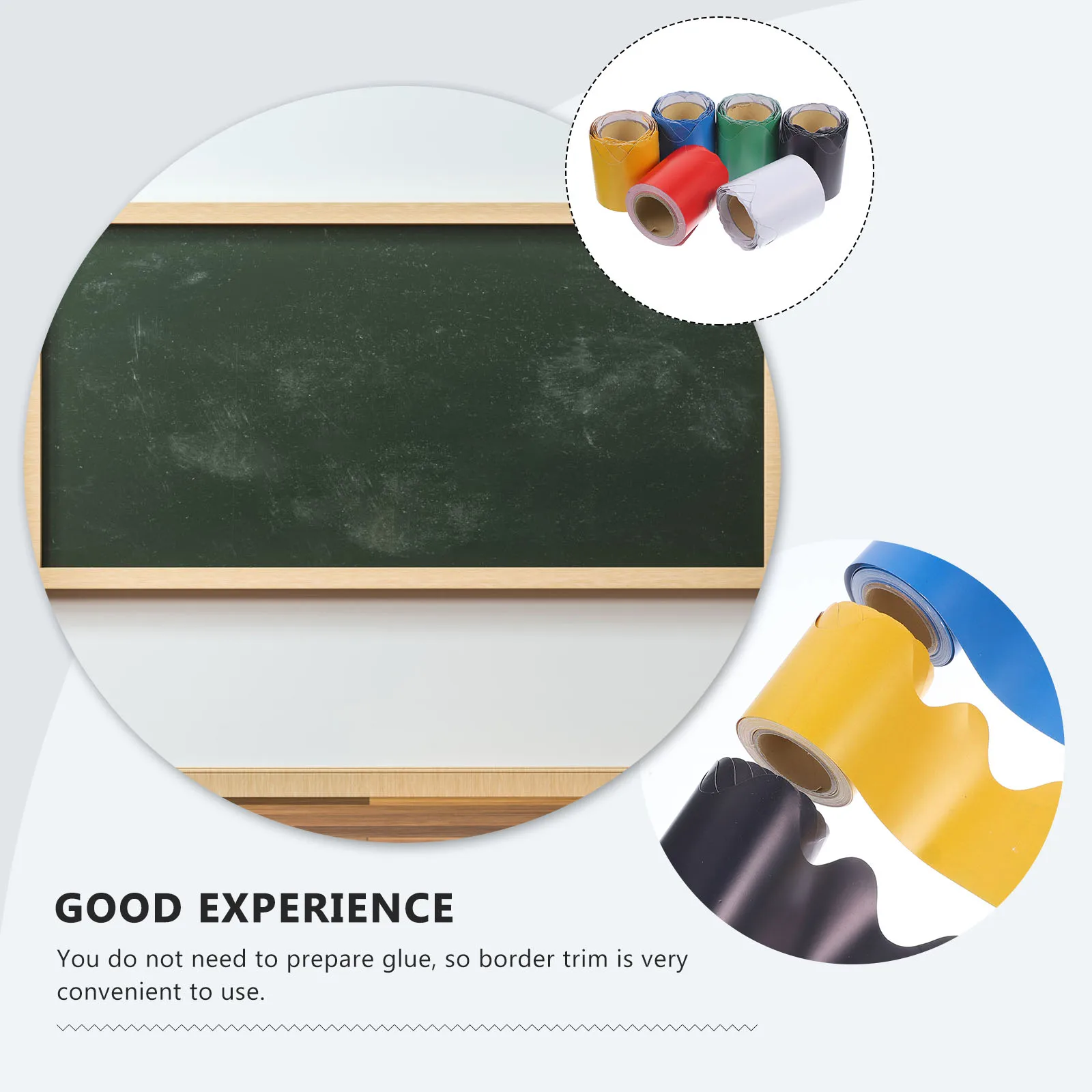 

6 Rolls Decorative Border Paper Bulletin Board Artificial Wave Borders Classroom Number