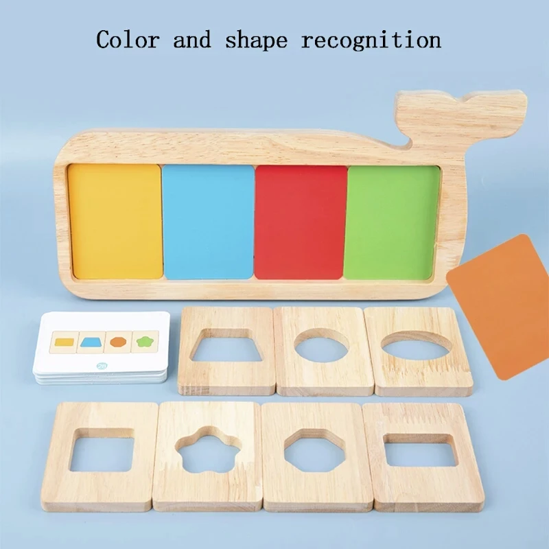 ألغاز فصل ألوان هندسية من مونتيسوري ألعاب خشبية شكل تدريب حسي ألعاب مطابقة للأطفال تعليم مبكر إدراك #4