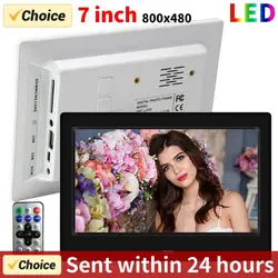 7 Inch HD Digital Photo Frame 800x480 LED Smart Electronic Photo Album LCD Photo Frame MP3 MP4 Music Player with Remote Control