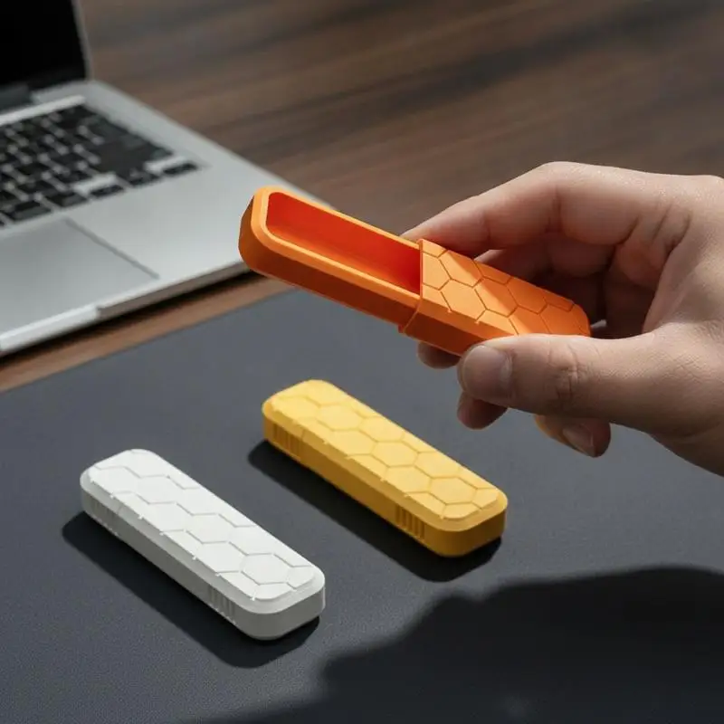 Sliding Open Pill Box Portable Mini 3D Printed Honeycomb Shape Medicine Container For Daily Outdoor Carrying Use