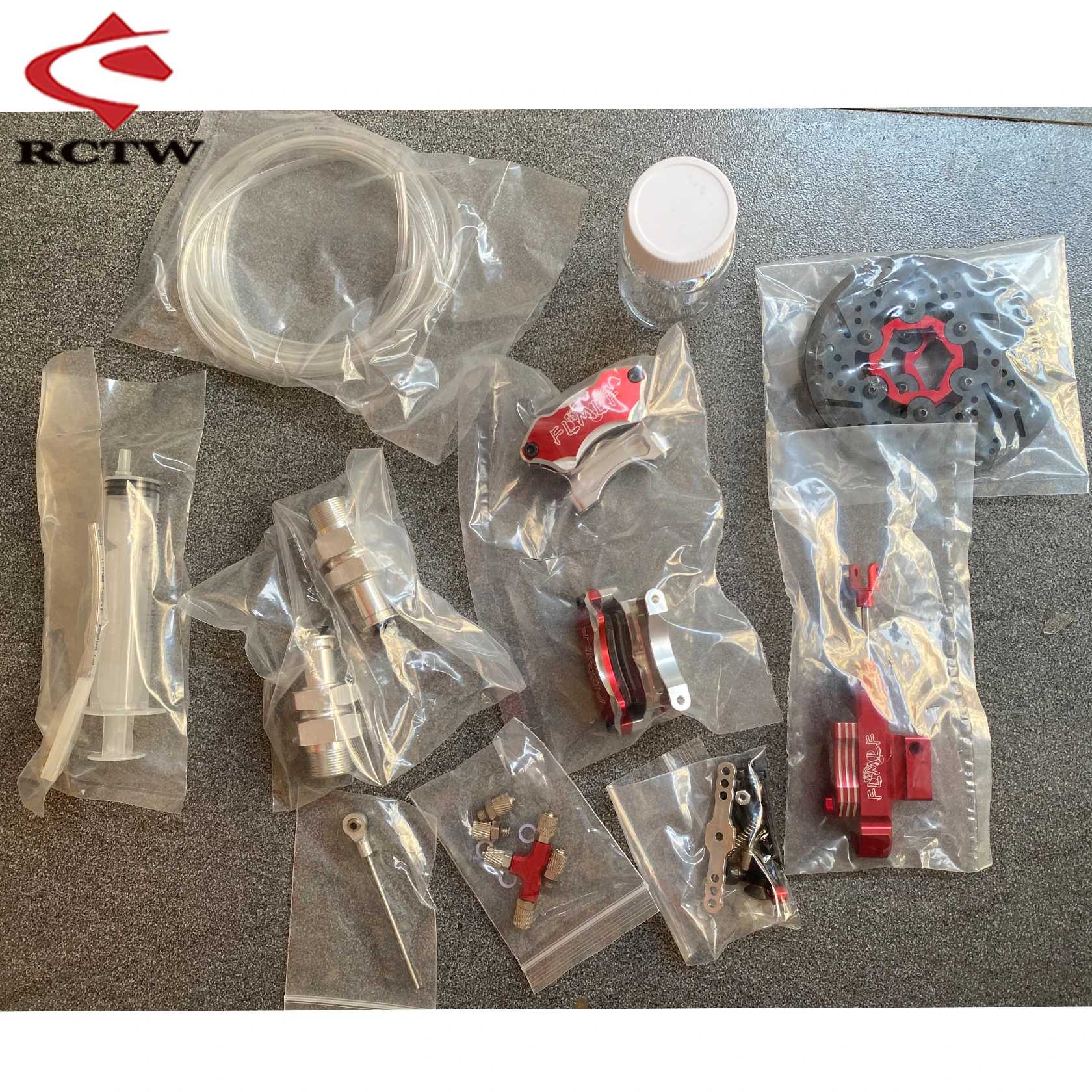 

CNC Front Wheel Hydraulic Brake System or Main Pump or Disc or Pipe Kit for 1/5 Hpi Rofun Rovan Km Baja 5B SS 5T 5SC RC Car Part