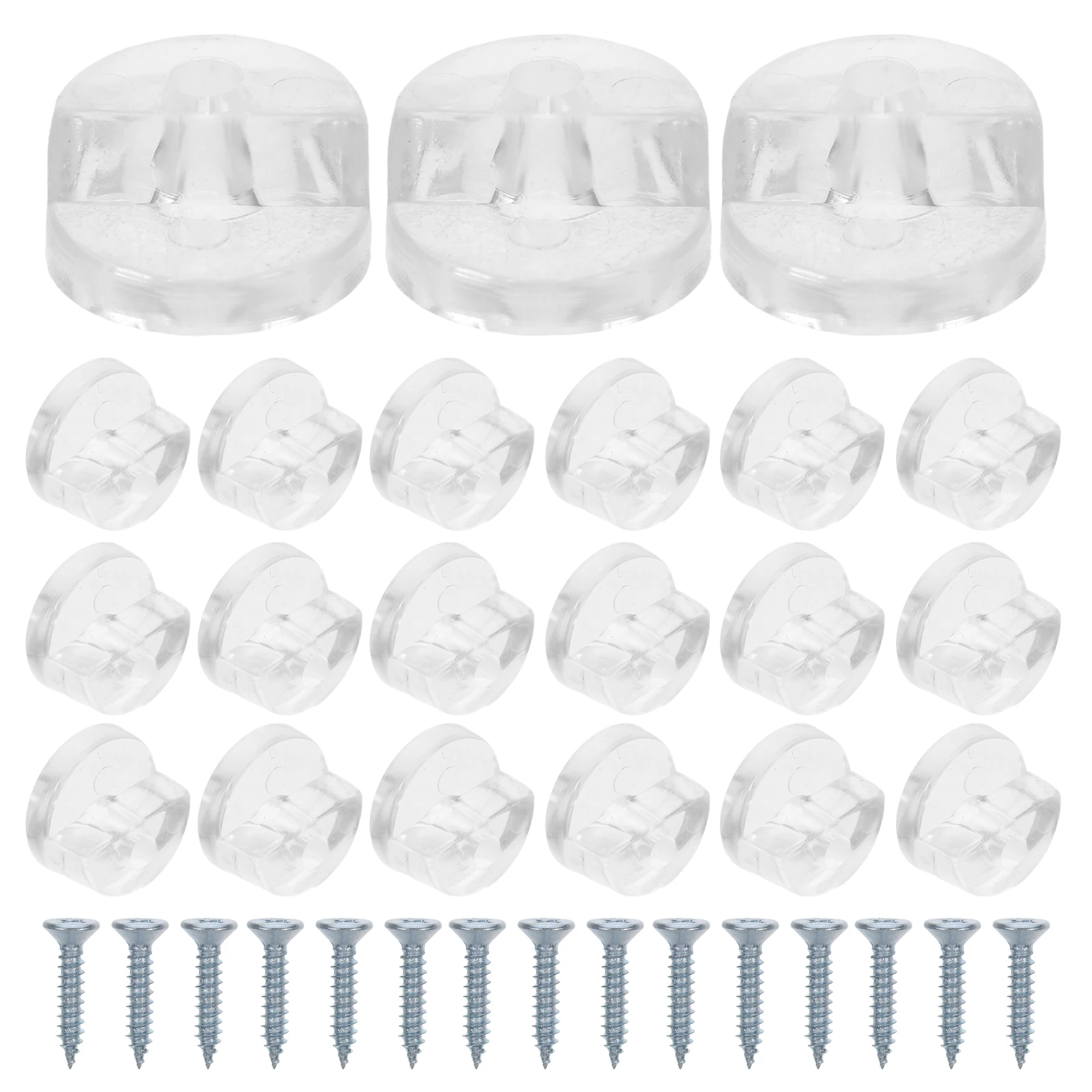 30Pcs Transparent Plastic Clips for Wardrobe Glass Doors Secure Hold Easy Install Mirror Clips for Fixing Glass