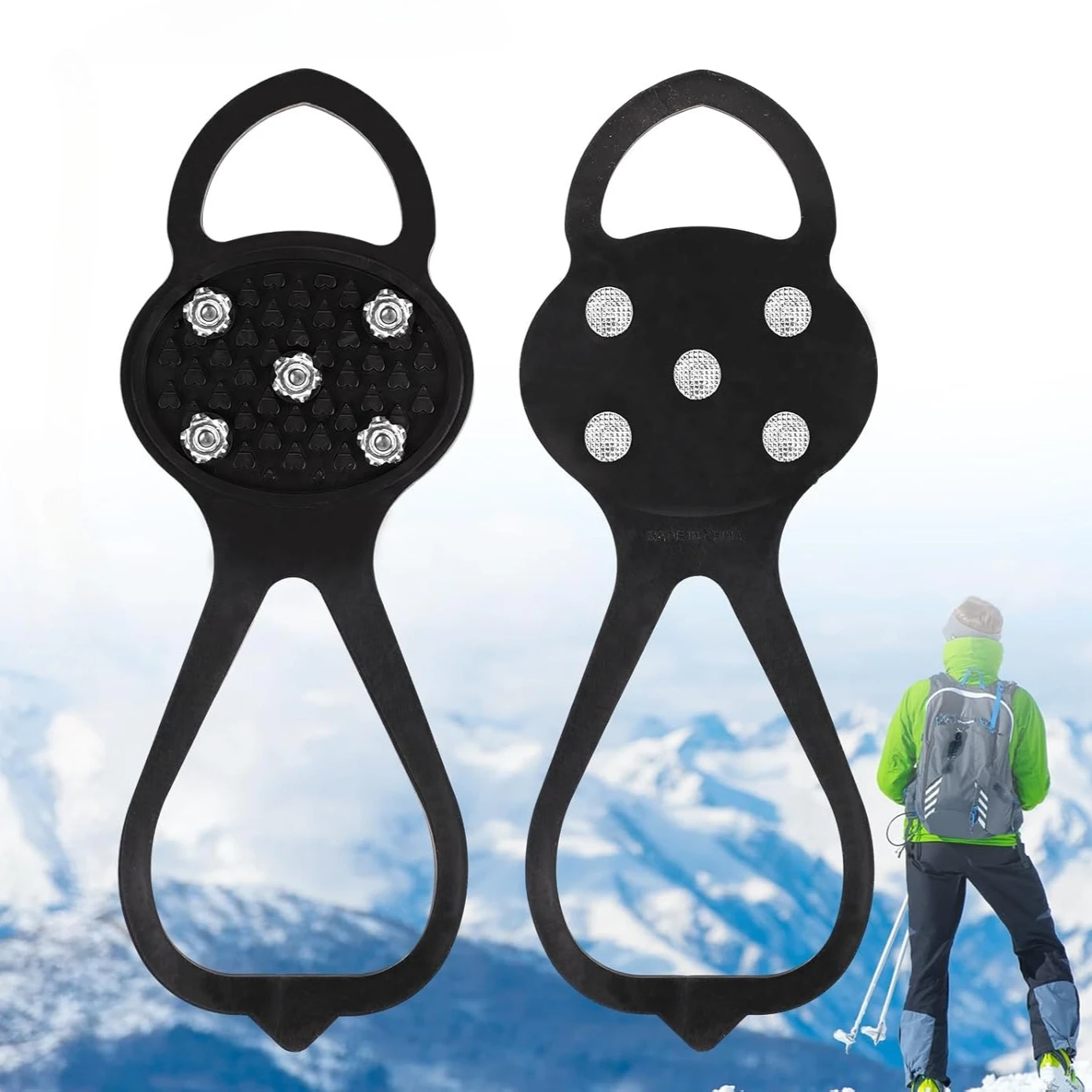 1–10 Paar rutschfeste Eisschuhüberzüge für den Außenbereich, rutschfeste Steigeisen, Spike-Überschuhe zum Klettern, Wandern, Bergsteigen, Spazierengehen