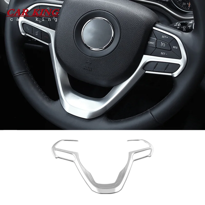 

ABS Chrome Interior Accessories For Jeep Cherokee KL 2014 2015 2016 2017 2018 Car Steering wheel Button frame Panel Cover Trim